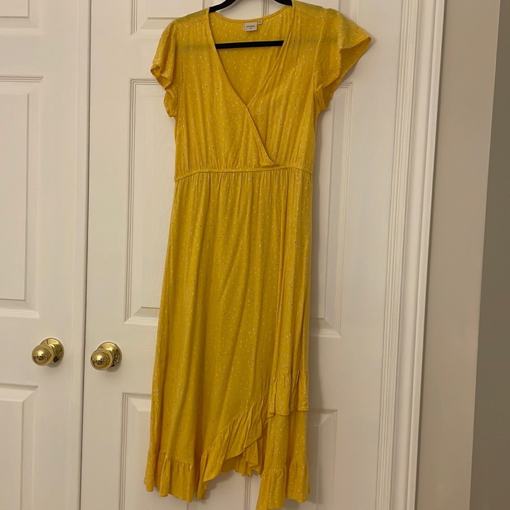 Cream brand (out of the UK) yellow with brown and black/white dotted dress